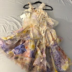 Zimmerman Rhythmic Asymmetric Mini Dress Citrus Garden NWT Size 8